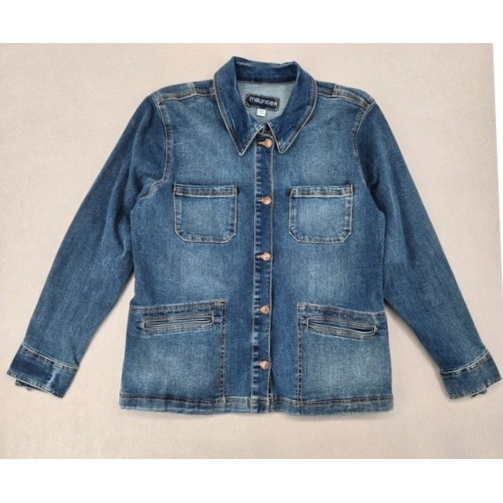 Maurices Women XXL Fall Layering Lightweight Stretchy Stylish Dark Denim Jacket